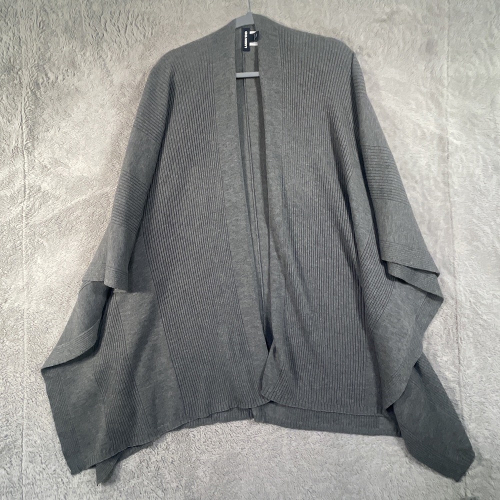 Lands End Poncho Womens OS Open Cardigan Shawl Drape Stretch Flowy Layer Sweater